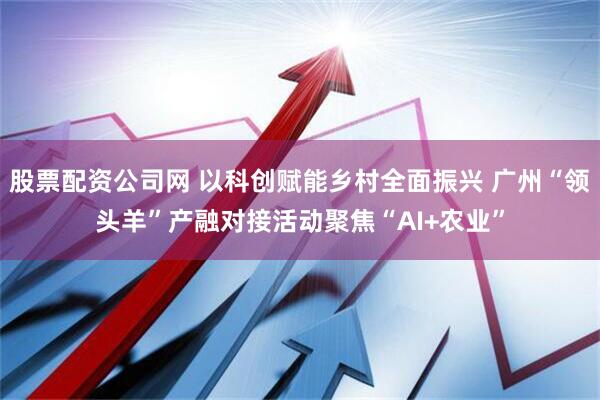 股票配资公司网 以科创赋能乡村全面振兴 广州“领头羊”产融对接活动聚焦“AI+农业”
