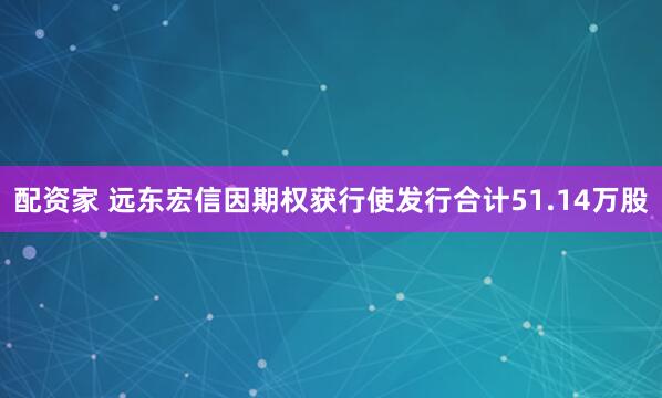 配资家 远东宏信因期权获行使发行合计51.14万股